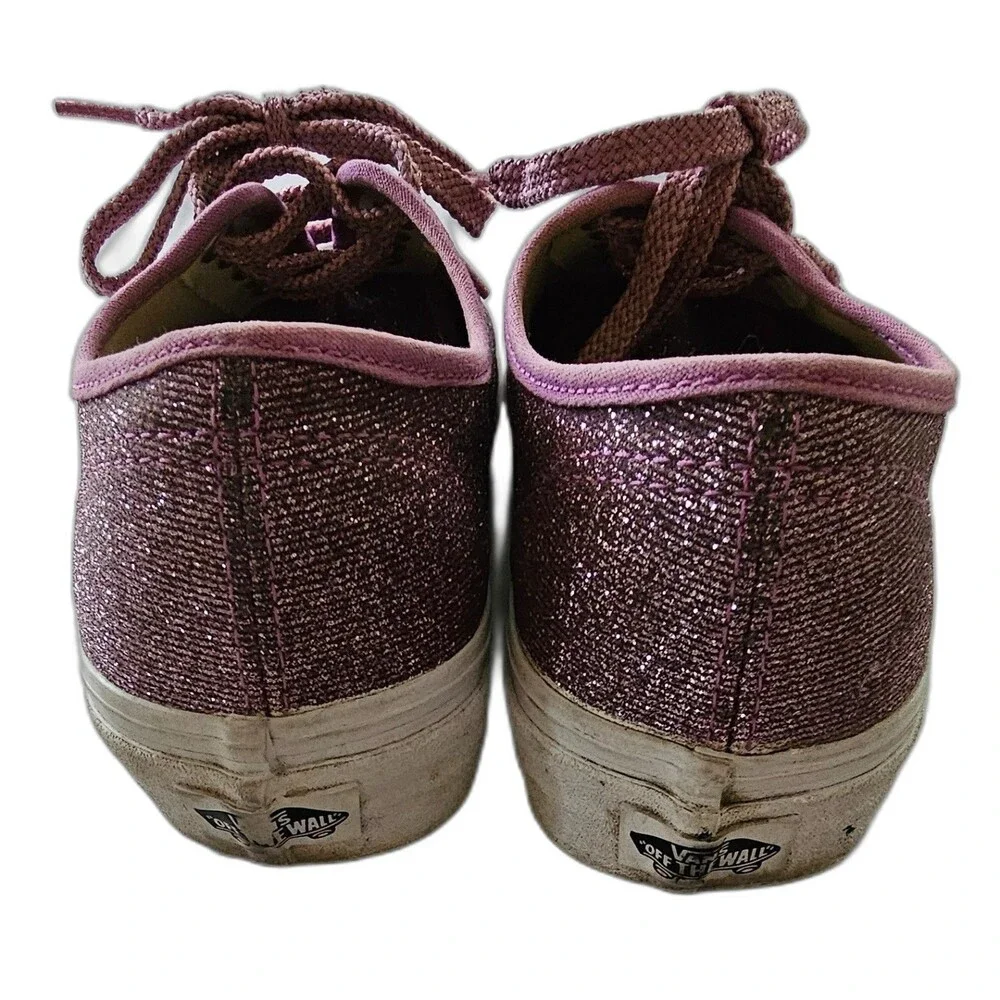 Vans Authentic Lurex Glitter Sneakers Womens 8.5 Pink Sparkle Off the Wall